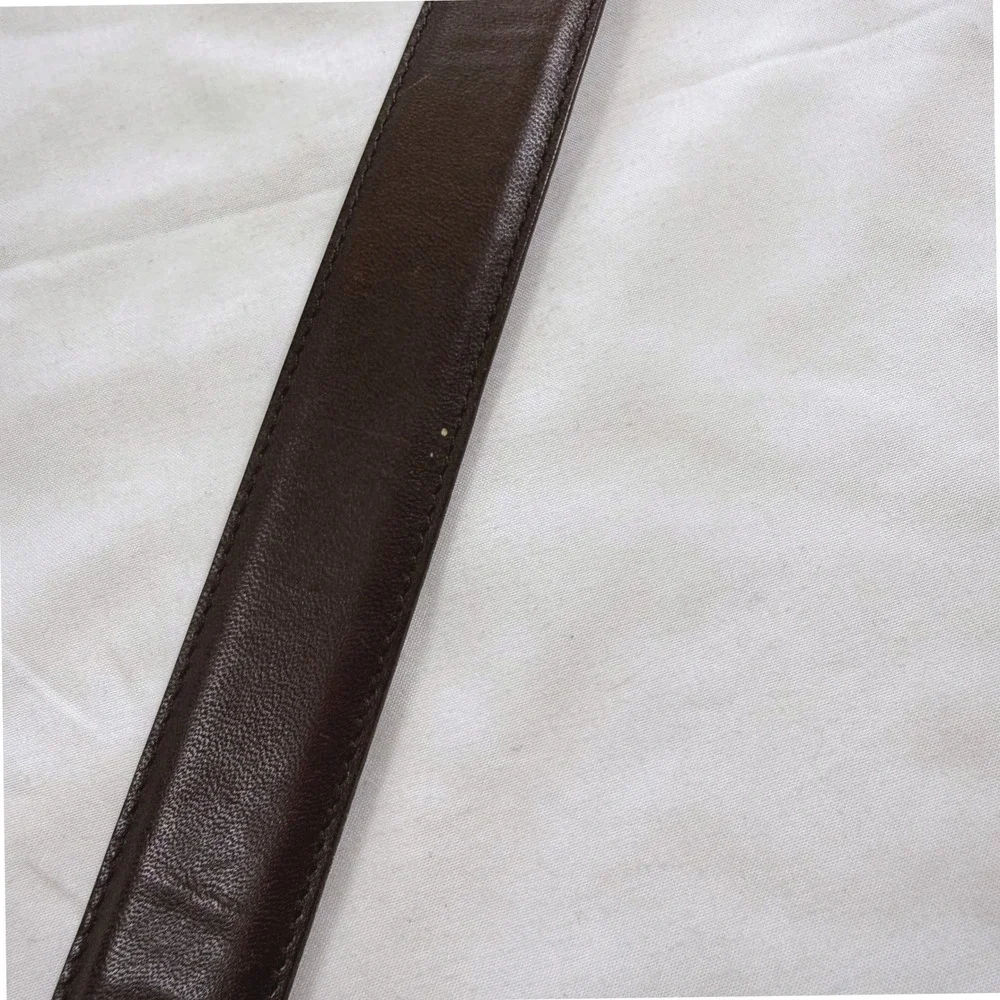 Coach Vintage Mens Brown Burnished Cowhide Leather Belt Solid Brass 9559 Size 38